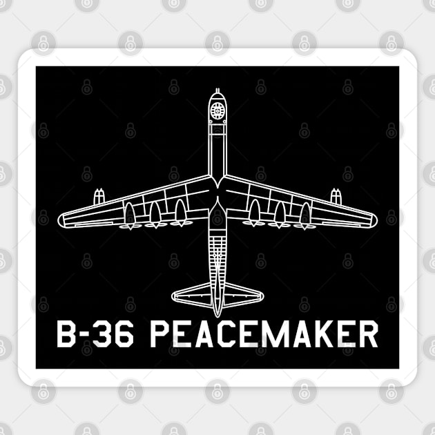 Convair B-36 Peacemaker Airplane Aircraft Blueprint Plane Art Magnet by Battlefields